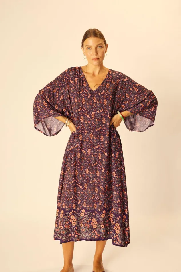 Women Natalie Martin Coverups Marin Dress With Sash Petite Fleur Aubergine