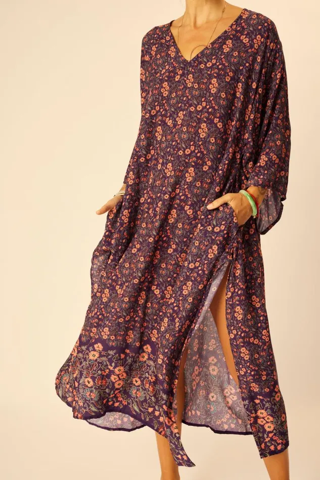 Women Natalie Martin Coverups Marin Dress With Sash Petite Fleur Aubergine