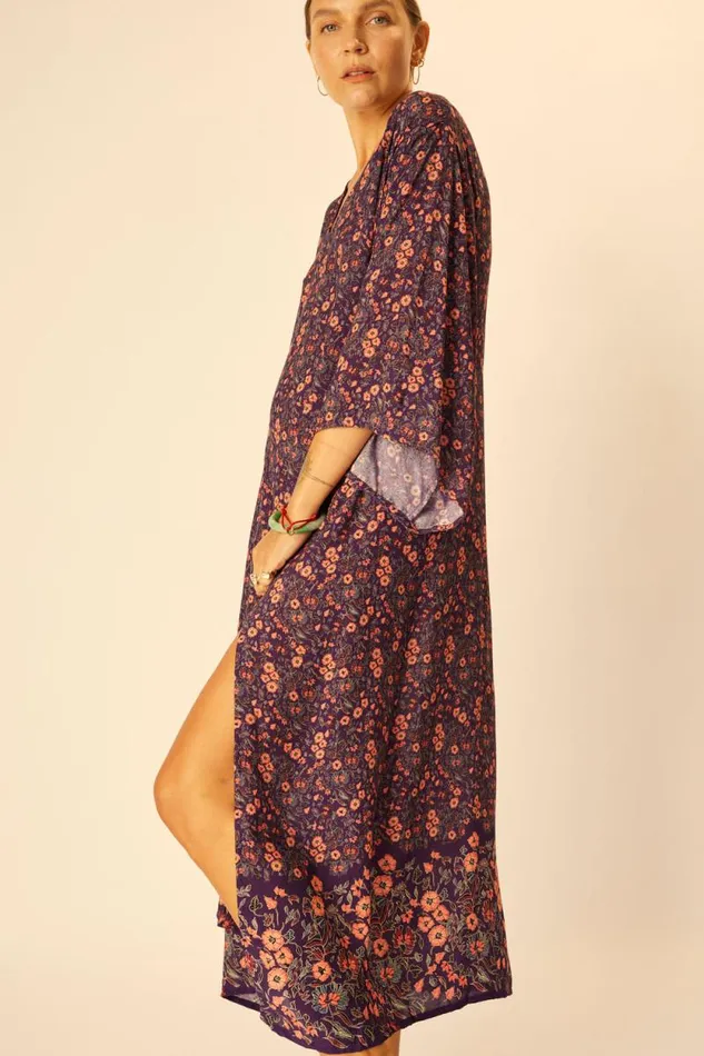 Women Natalie Martin Coverups Marin Dress With Sash Petite Fleur Aubergine