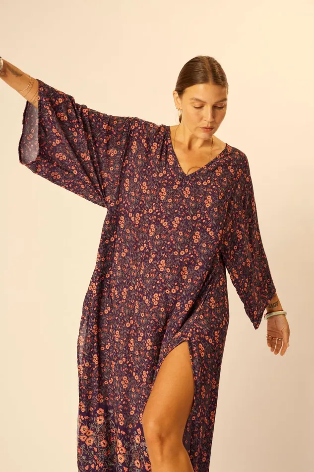Women Natalie Martin Coverups Marin Dress With Sash Petite Fleur Aubergine