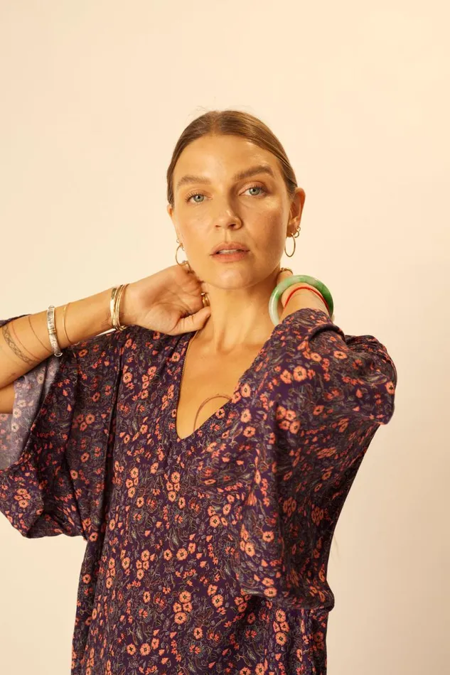 Women Natalie Martin Coverups Marin Dress With Sash Petite Fleur Aubergine