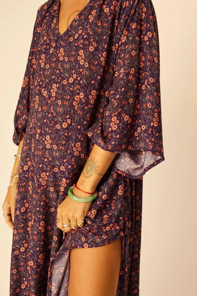 Women Natalie Martin Coverups Marin Dress With Sash Petite Fleur Aubergine
