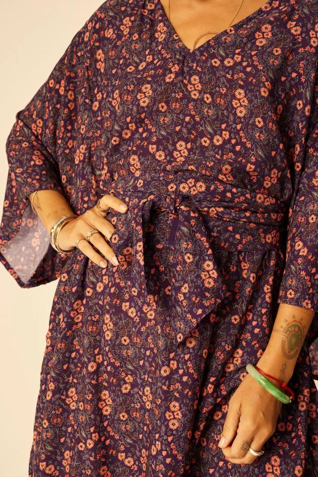 Women Natalie Martin Coverups Marin Dress With Sash Petite Fleur Aubergine