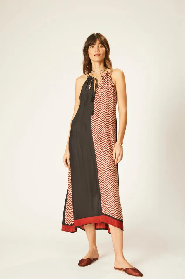 Women Natalie Martin Coverups Marlien Dress Block Zigzag Noire