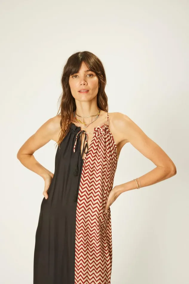 Women Natalie Martin Coverups Marlien Dress Block Zigzag Noire