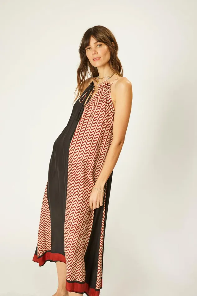 Women Natalie Martin Coverups Marlien Dress Block Zigzag Noire