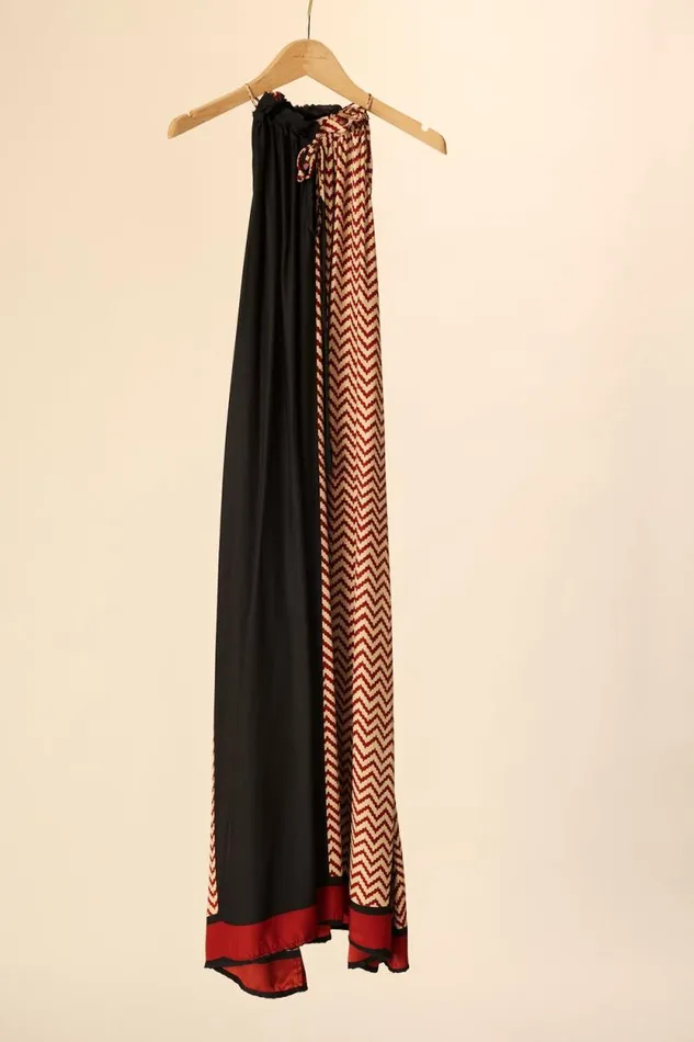 Women Natalie Martin Coverups Marlien Dress Block Zigzag Noire