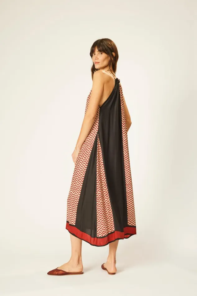 Women Natalie Martin Coverups Marlien Dress Block Zigzag Noire