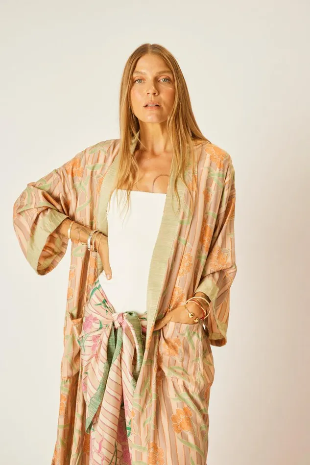Women Natalie Martin Dresses Diane Long Robe Chamomile Apricot