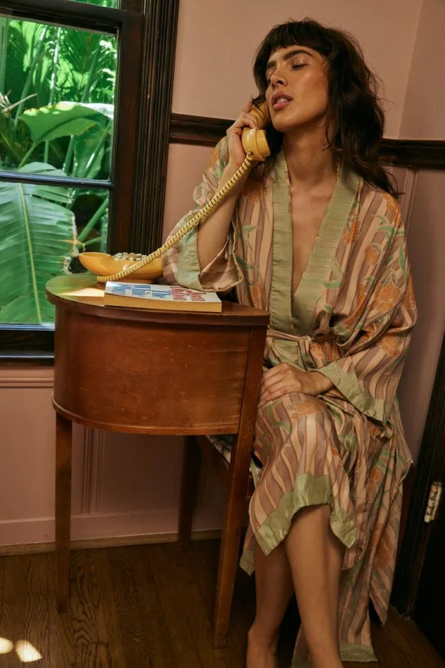 Women Natalie Martin Dresses Diane Long Robe Chamomile Apricot
