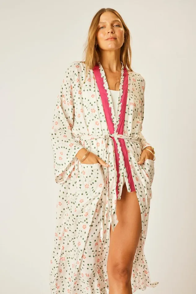 Women Natalie Martin Dresses Diane Long Robe Pinwheel Cotton