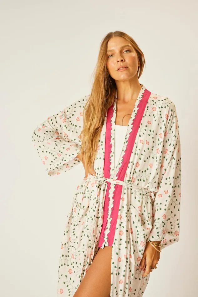 Women Natalie Martin Dresses Diane Long Robe Pinwheel Cotton
