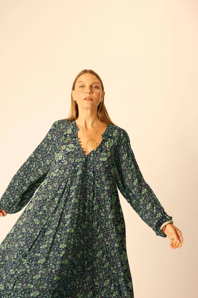Women Natalie Martin Dresses Fiore Maxi Petite Fleur Marine