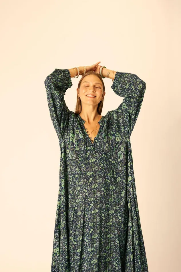 Women Natalie Martin Dresses Fiore Maxi Petite Fleur Marine
