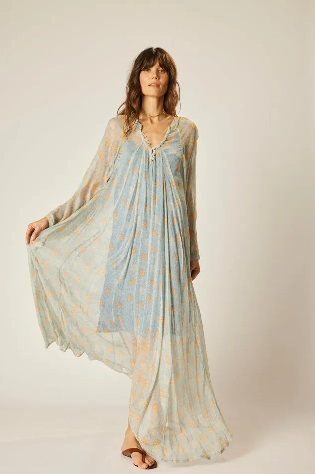 Women Natalie Martin Dresses Fiore Maxi Snowflake Tangerine