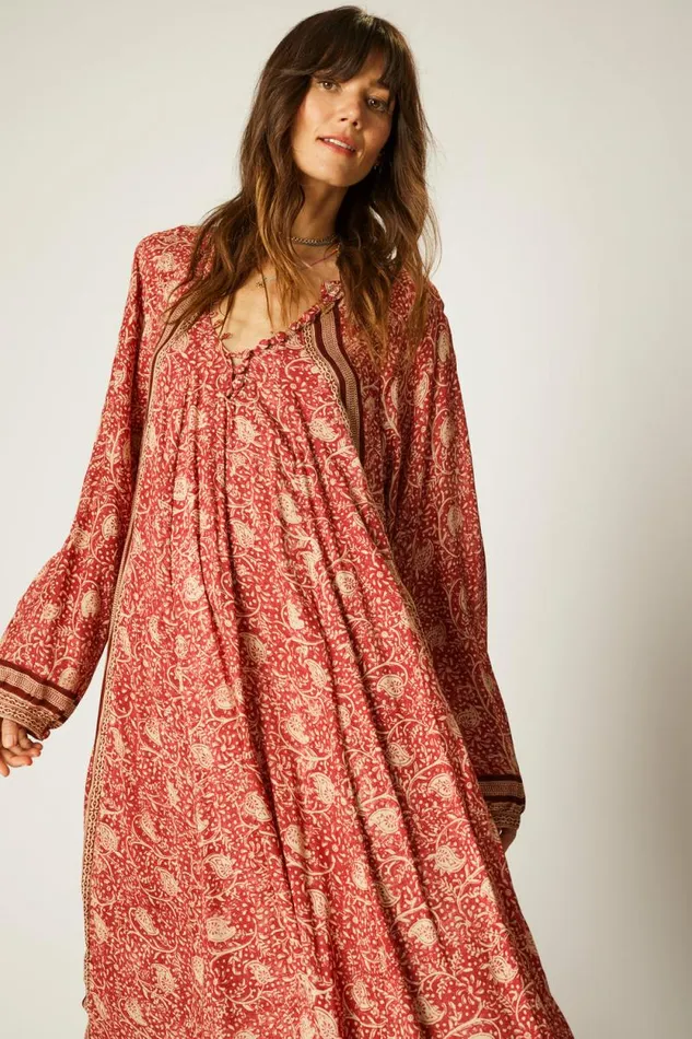 Women Natalie Martin Dresses Fiore Maxi Water Lily Terracotta