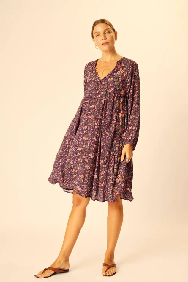 Women Natalie Martin Dresses Fiore Short Dress Petite Fleur Aubergine