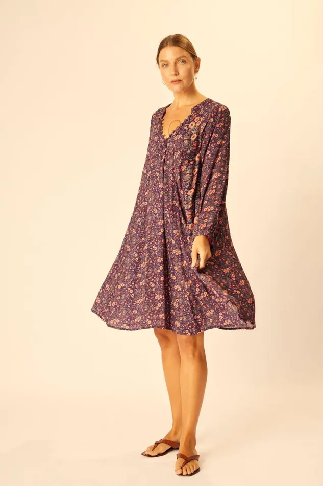Women Natalie Martin Dresses Fiore Short Dress Petite Fleur Aubergine