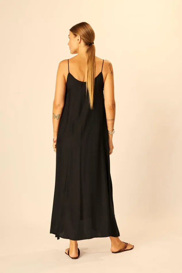 Women Natalie Martin Dresses Heather Maxi Black Silk