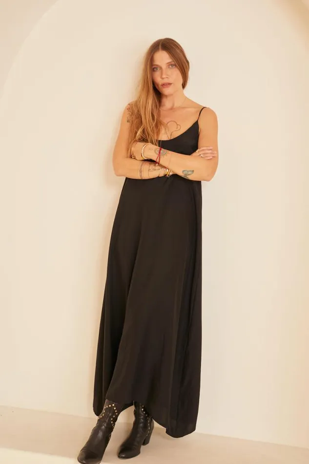 Women Natalie Martin Dresses Heather Maxi Black Silk