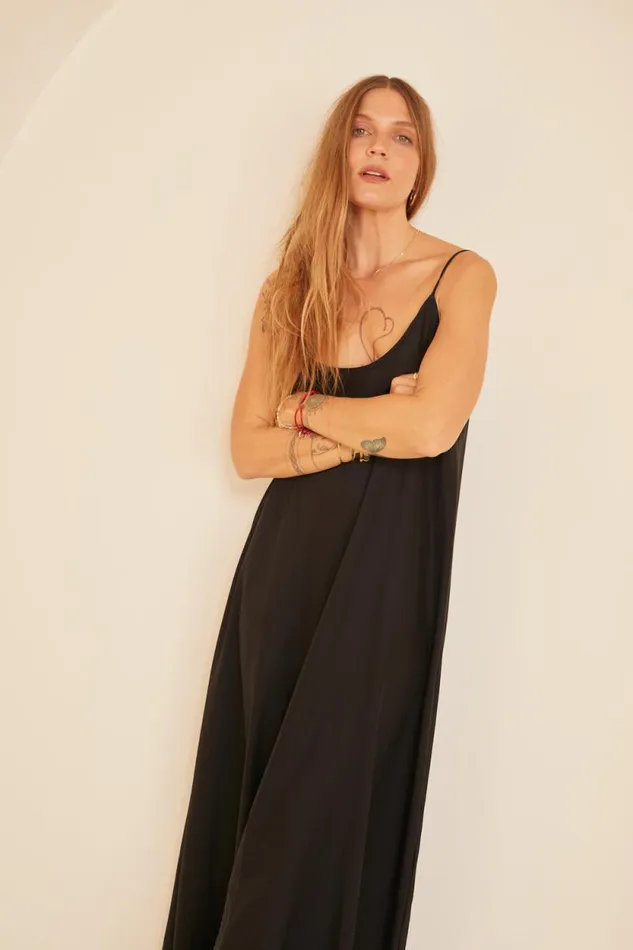Women Natalie Martin Dresses Heather Maxi Black Silk