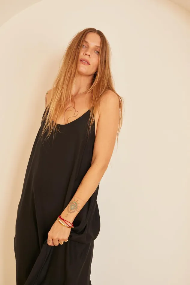 Women Natalie Martin Dresses Heather Maxi Black Silk