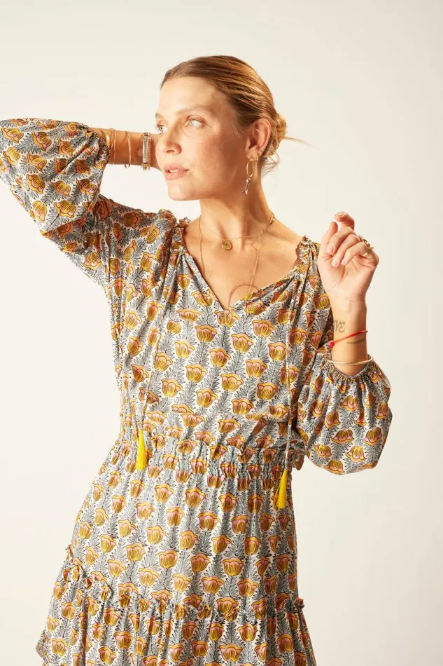 Women Natalie Martin Dresses Maggie Dress Tulip Print French Blue