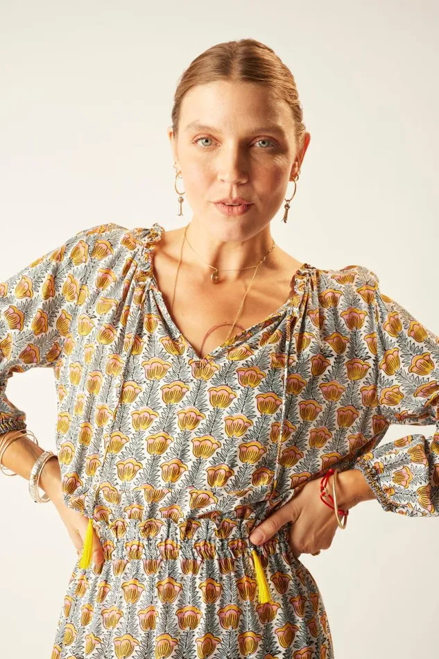 Women Natalie Martin Dresses Maggie Dress Tulip Print French Blue