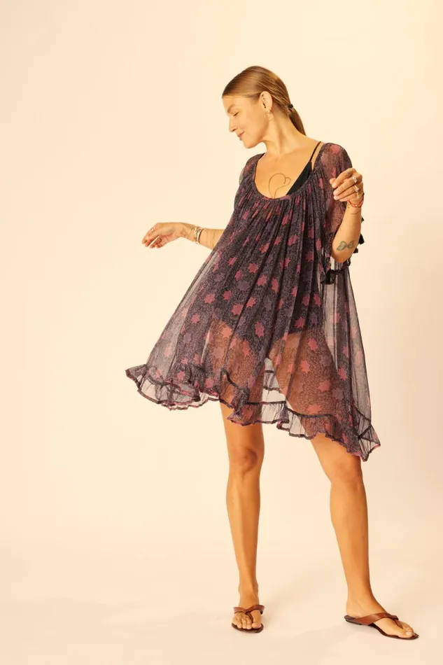 Women Natalie Martin Dresses Marina Dress Snowflake Aubergine