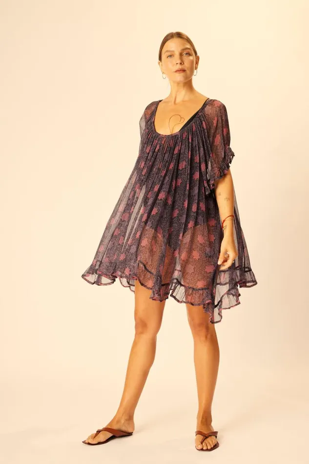 Women Natalie Martin Dresses Marina Dress Snowflake Aubergine