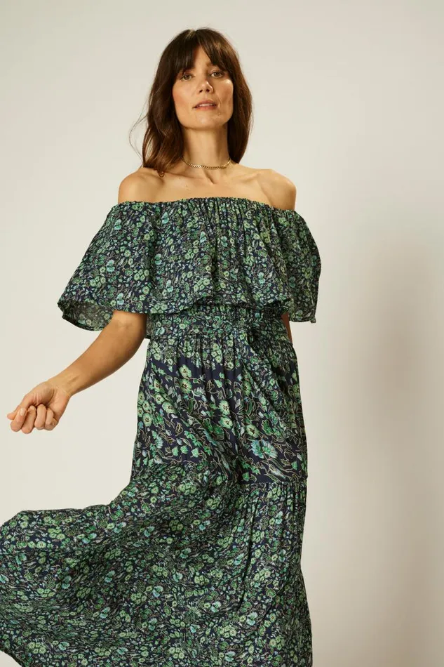 Women Natalie Martin Dresses Naomi Dress With Sash Petite Fleur Marine