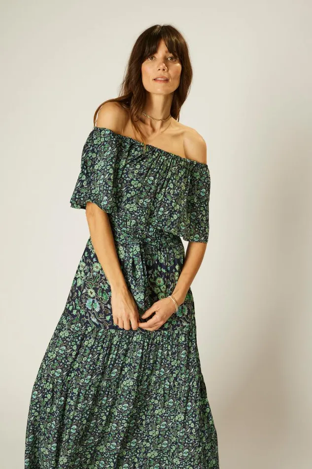 Women Natalie Martin Dresses Naomi Dress With Sash Petite Fleur Marine