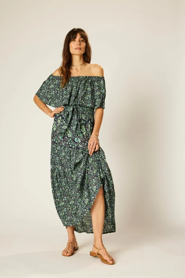 Women Natalie Martin Dresses Naomi Dress With Sash Petite Fleur Marine