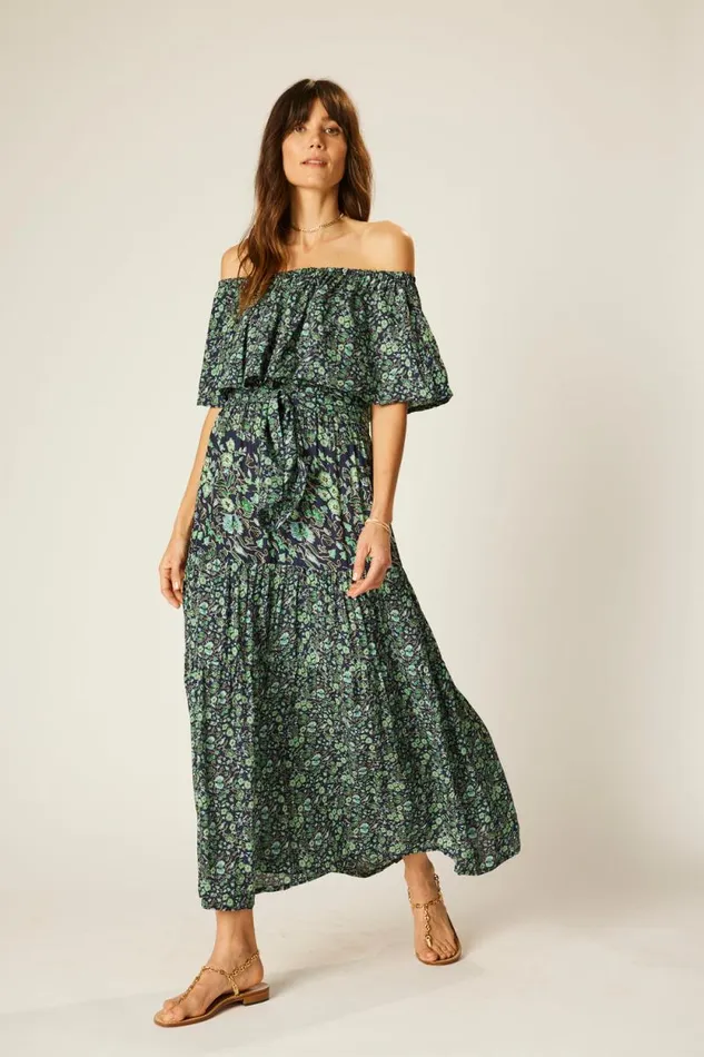 Women Natalie Martin Dresses Naomi Dress With Sash Petite Fleur Marine