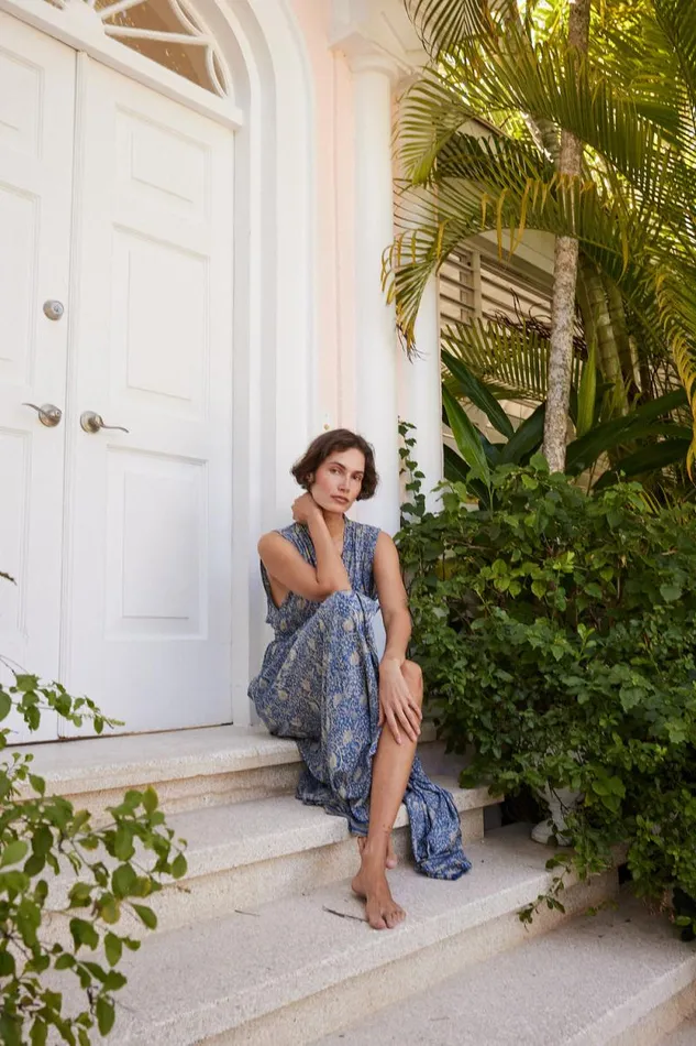 Women Natalie Martin Dresses Nico Sleeveless Dress Water Lily Blue
