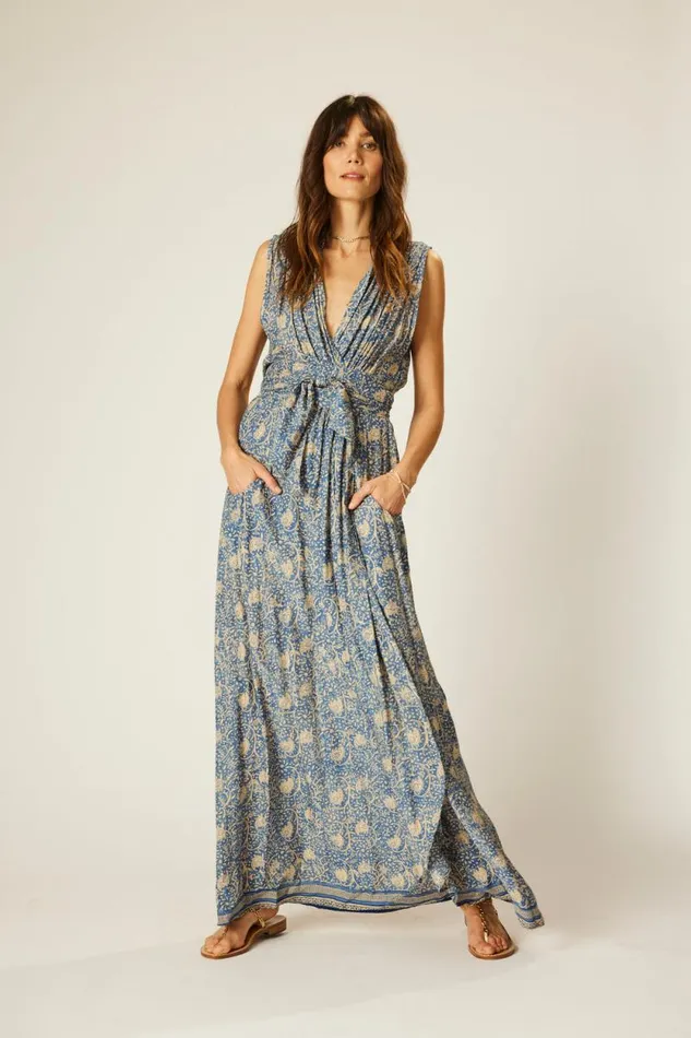 Women Natalie Martin Dresses Nico Sleeveless Dress Water Lily Blue