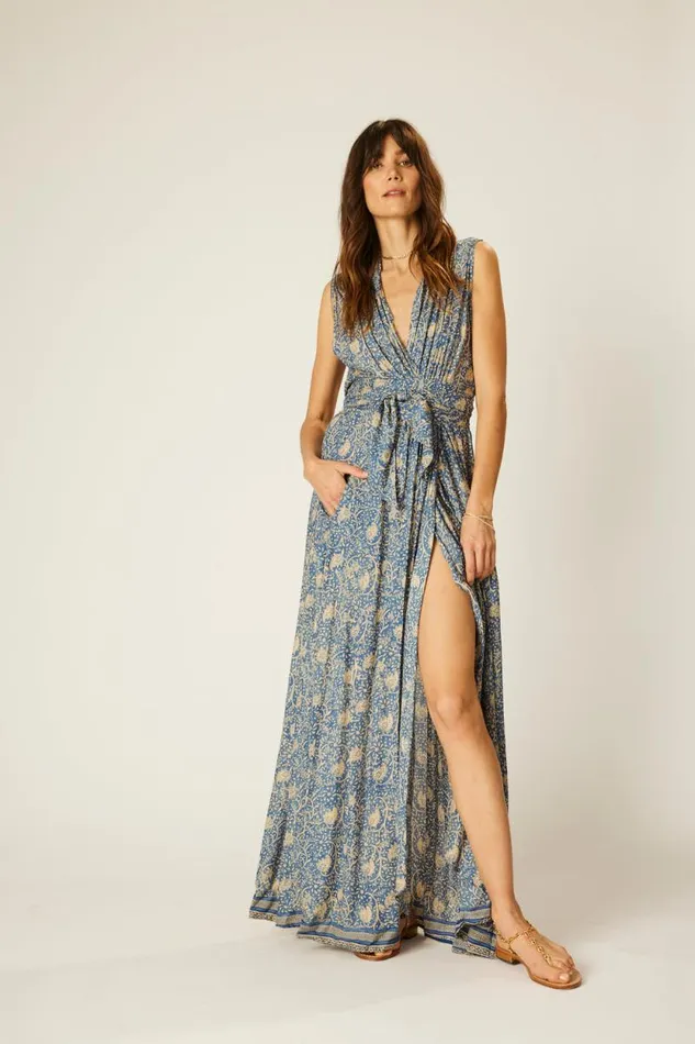 Women Natalie Martin Dresses Nico Sleeveless Dress Water Lily Blue
