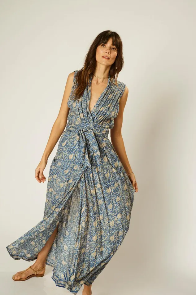 Women Natalie Martin Dresses Nico Sleeveless Dress Water Lily Blue