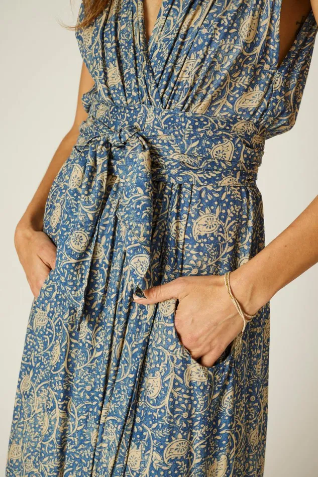 Women Natalie Martin Dresses Nico Sleeveless Dress Water Lily Blue
