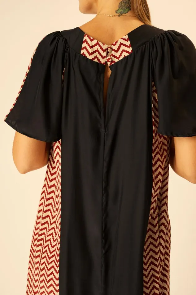 Women Natalie Martin Dresses Sienna Dress Block Zigzag Noire