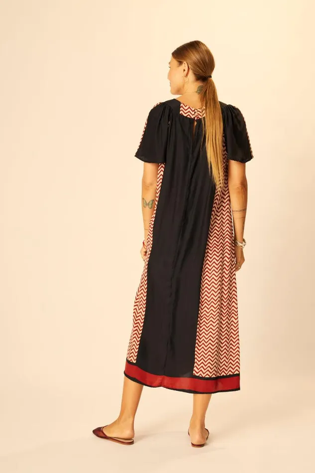Women Natalie Martin Dresses Sienna Dress Block Zigzag Noire