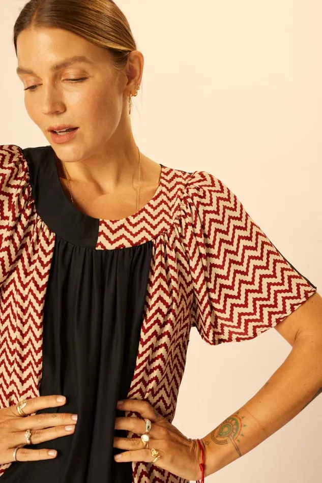 Women Natalie Martin Dresses Sienna Dress Block Zigzag Noire
