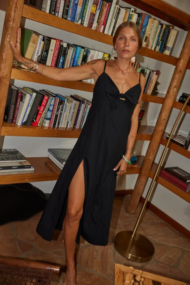 Women Natalie Martin Dresses Sophie Dress Black Silk