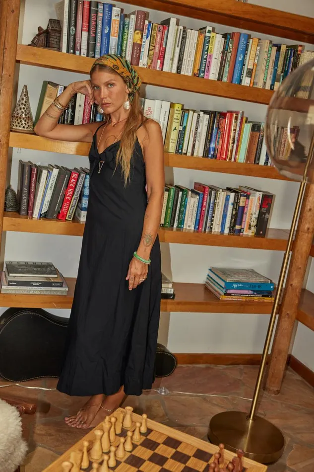 Women Natalie Martin Dresses Sophie Dress Black Silk