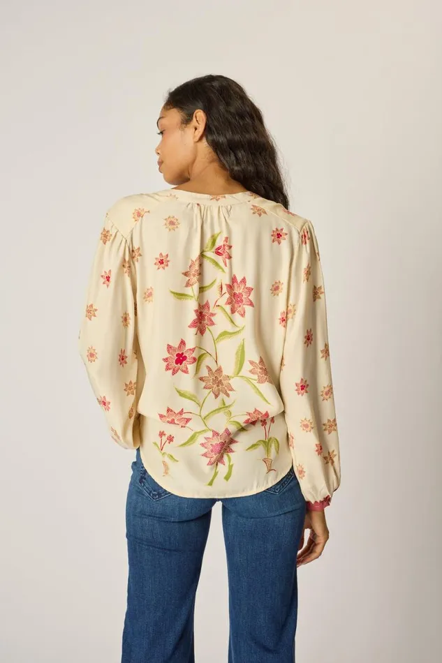 Women Natalie Martin Tops Tolan Shirt Starflower Cream