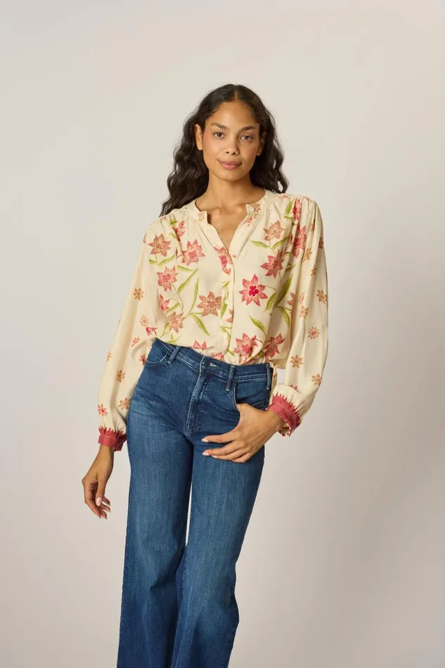 Women Natalie Martin Tops Tolan Shirt Starflower Cream