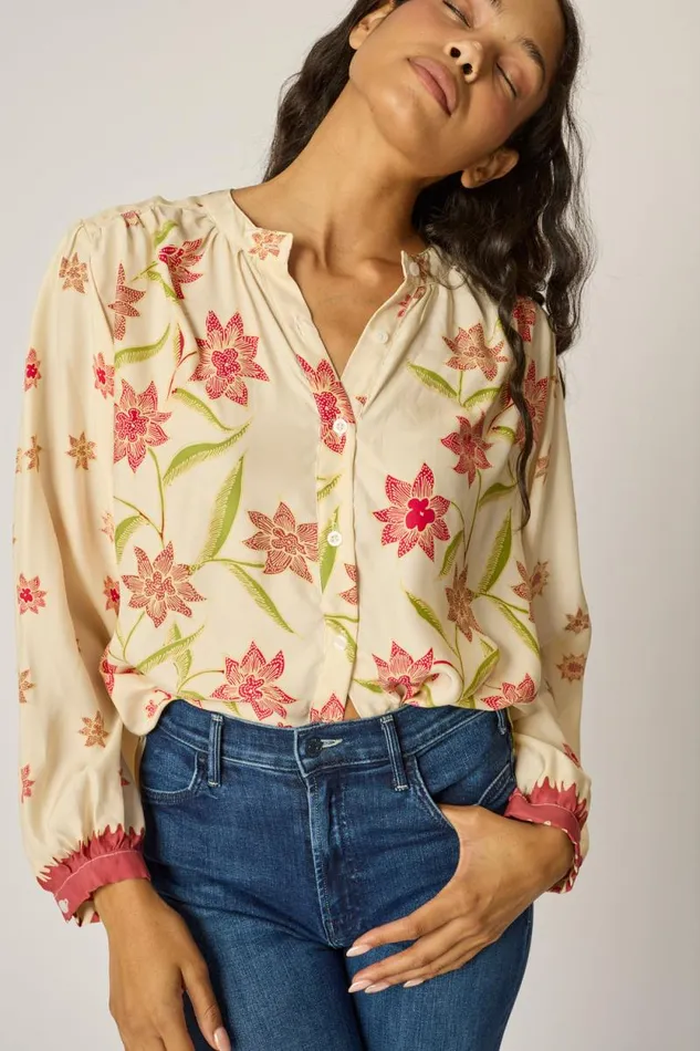 Women Natalie Martin Tops Tolan Shirt Starflower Cream