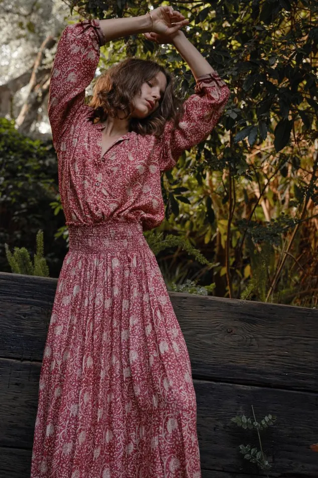 Women Natalie Martin Tops Tolan Shirt Water Lily Terracotta