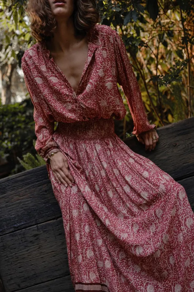 Women Natalie Martin Tops Tolan Shirt Water Lily Terracotta