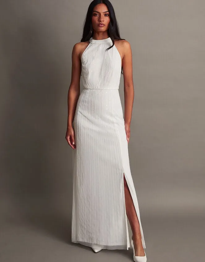 Women Nikita Embellished Halter Bridal Dress Ivory Monsoon Dresses
